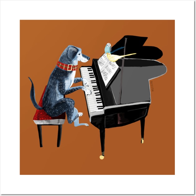 Doggy Piano Lessons Wall Art by belettelepink